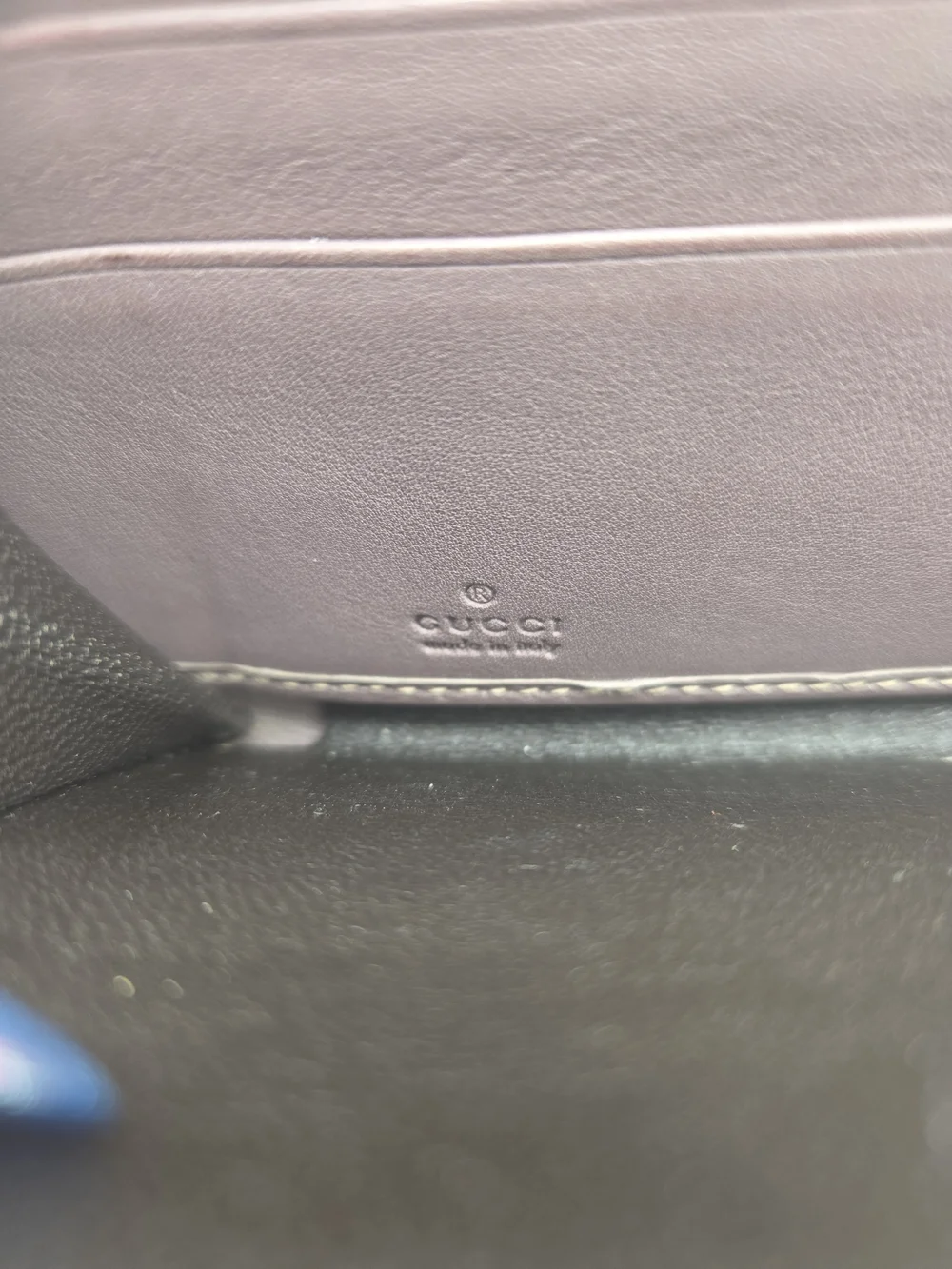 Authentic Gucci Guccissima Purple Gray Mayfair Bow Long Wallet